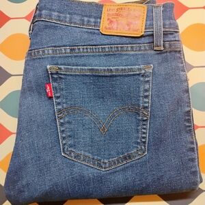 Levis 414 Womens Jeans Relaxed Straight Leg 29x34 Medium Wash Classic Pants D